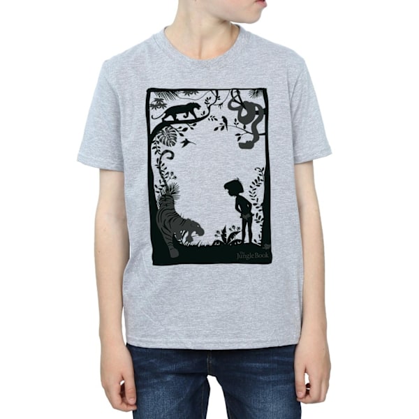 Disney Boys The Jungle Book Silhouette Poster T-Shirt 9-11 år Sports Grey 9-11 Years