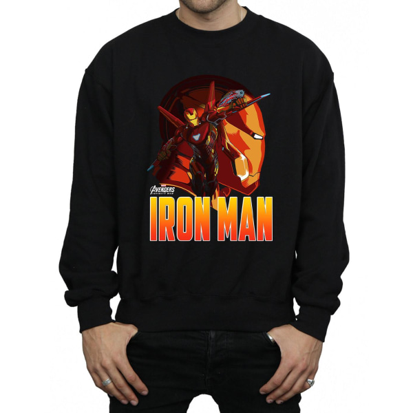 Marvel Mens Avengers Infinity War Iron Man karaktärströja Black XL