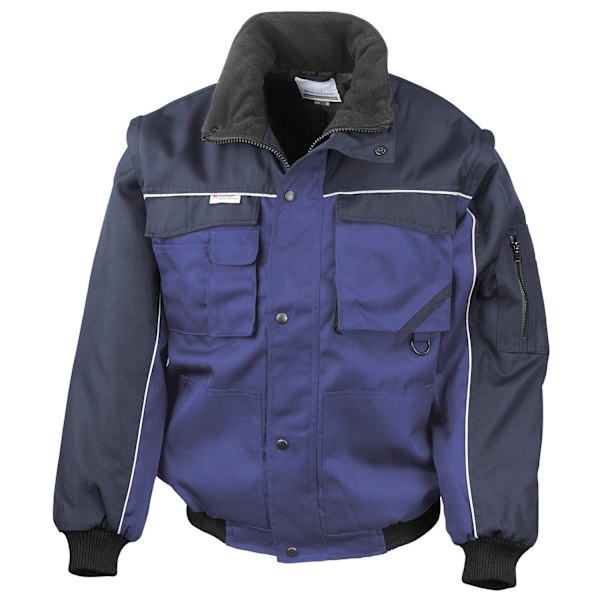 WORK-GUARD by Result Herr Heavy Duty Avtagbara Ärmar Pilot Jacka Royal Blue/Navy 3XL