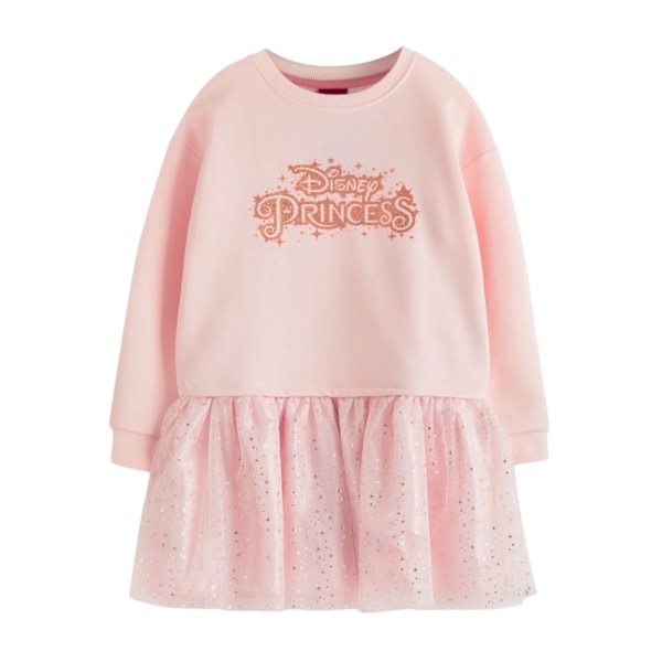 Disney Princess Flickor Logo Glitter Casual Klänning 3-4 År Rosa Pink 3-4 Years