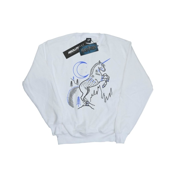 Harry Potter Boys Unicorn Line Art Sweatshirt 9-11 år Vit White 9-11 Years