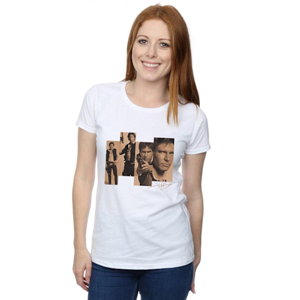 Star Wars Dam/Kvinnor Han Solo Fotoshoot Bomull T-Shirt L Vit White L