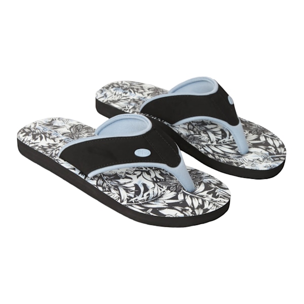 Animal Womens/Ladies Swish Leaf Print Recycled Flip Flops 8 UK Jet Black 8 UK