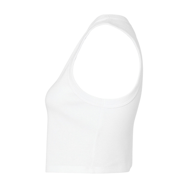 Bella + Canvas Dam/Kvinnor Enfärgad Micro-Rib Muscle Crop Top L Solid White L