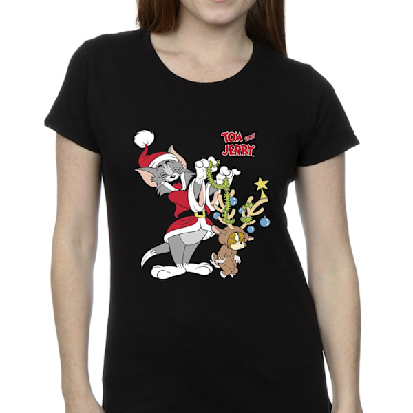 Tom & Jerry Dam/Damjul Jul Ren T-shirt i Bomull L B Black L