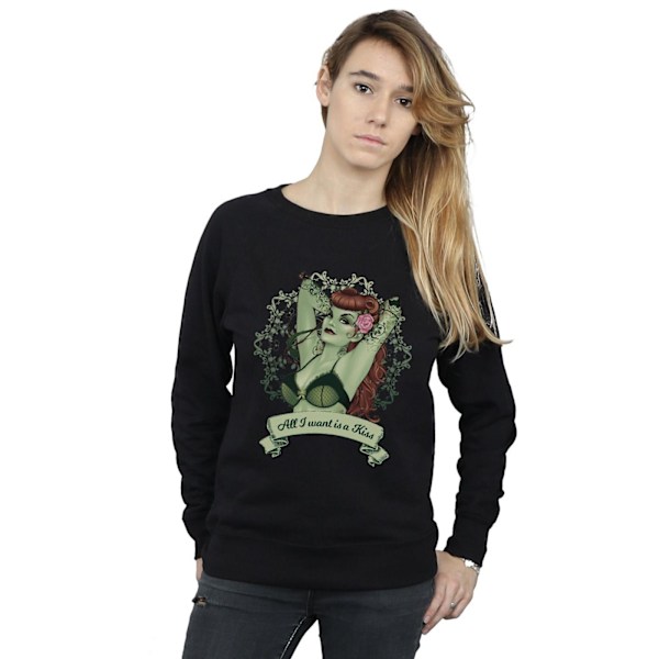 DC Comics Dam/Damer Poison Ivy All I want Is A Kiss Sweatshirt Black S