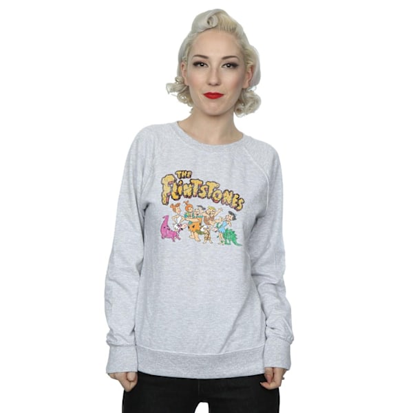 The Flintstones Dam/Damer Grupp Distressed Sweatshirt M Heather Grey Heather Grey M