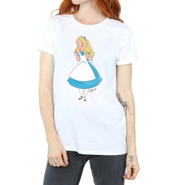 Alice i Underlandet Dam/Dam Classic Boyfriend Bomull T-Sh White XXL