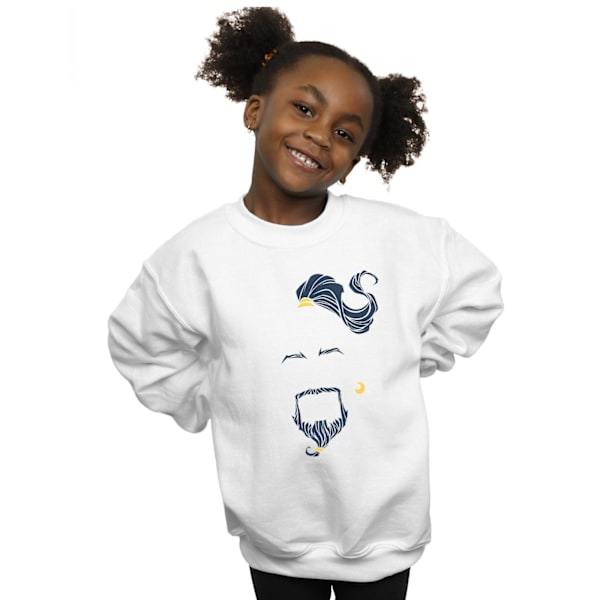 Disney Girls Aladdin Movie Genie Blue Face Sweatshirt 12-13 År White 12-13 Years