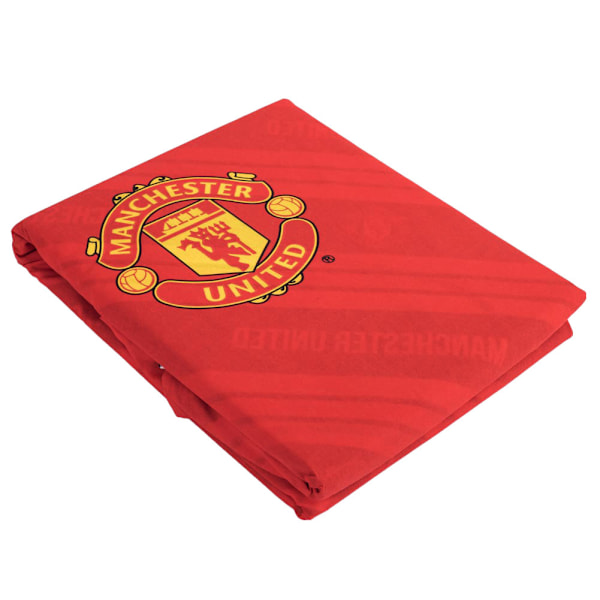 Manchester United FC Core Stripe Påslakan Set Enkelsäng Röd/Gul Red/Yellow/Black Single