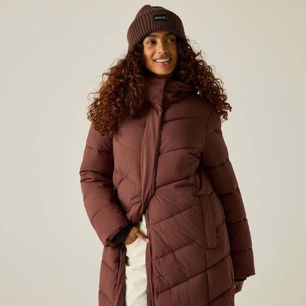 Regatta Eloria Lång Vadderad Jacka för Dam 20 UK Mörkröd Dark Cherry 20 UK