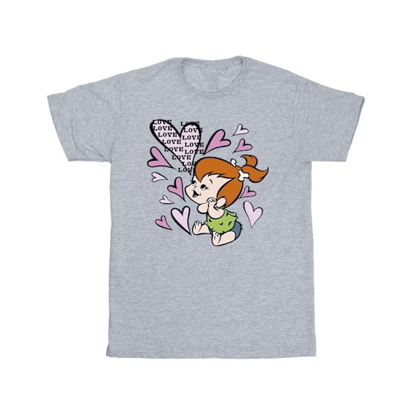 The Flintstones Girls Pebbles Love Love Love Bomull T-shirt 7-8 Sports Grey 7-8 Years