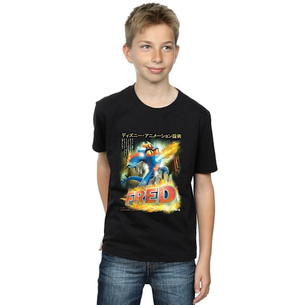 Disney Boys Big Hero 6 Fred Anime Poster T-Shirt 5-6 år Svart Black 5-6 Years