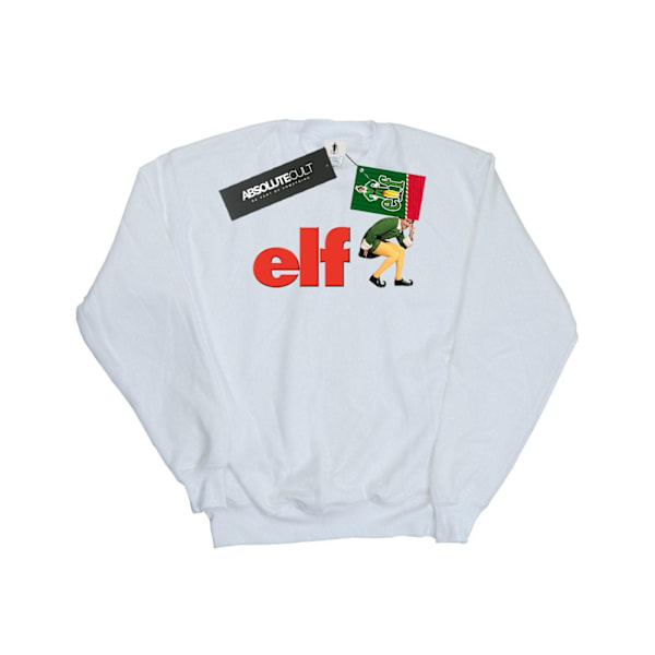 Elf Dam/Kvinnor Crouching Logo Sweatshirt XXL Vit White XXL