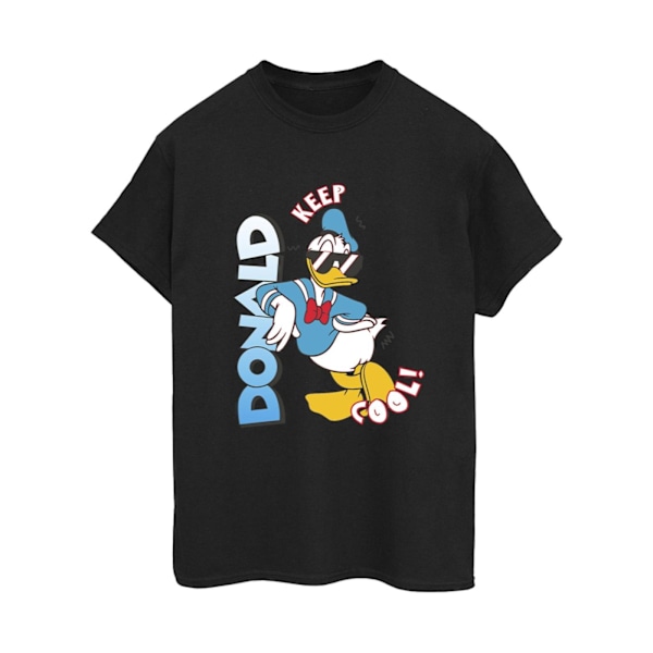 Disney Womens/Ladies Donald Duck Cool Cotton Boyfriend T-Shirt Black XXL