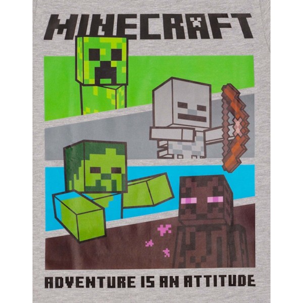 Minecraft Pojkar Kort Pyjamas Set 6-7 År Heather Grey/Svart/Grön Heather Grey/Black/Green 6-7 Years