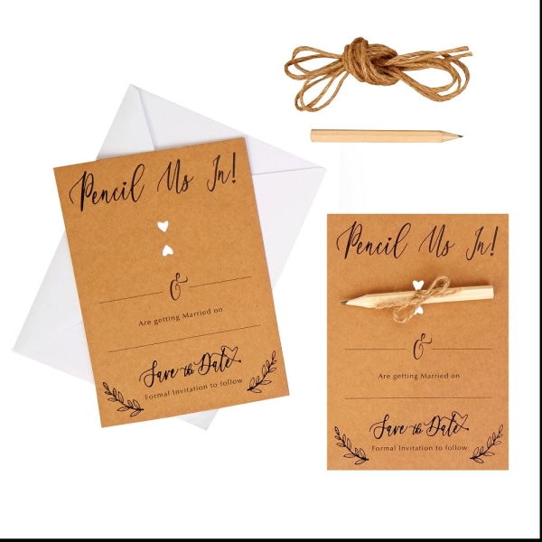 Neviti Save The Date Bröllopskort (Pack med 10) En one size Brun/W Brown/White One Size