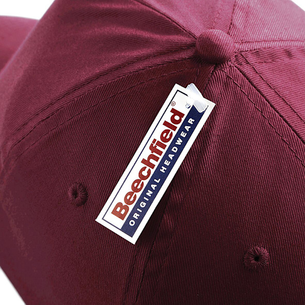 Beechfield Plain Unisex Junior Original 5 Panel Baseball Cap On Burgundy One Size