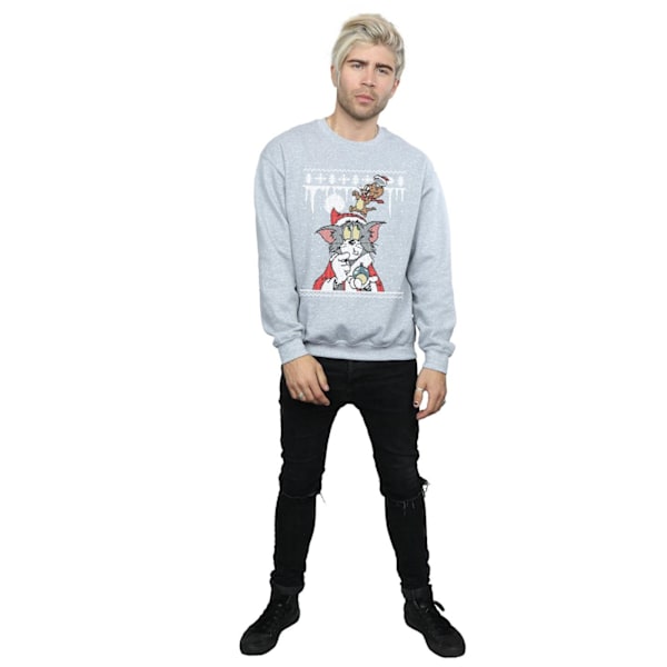 Tom And Jerry Herr Jul Fair Isle Sweatshirt XXL Sports Grå Sports Grey XXL