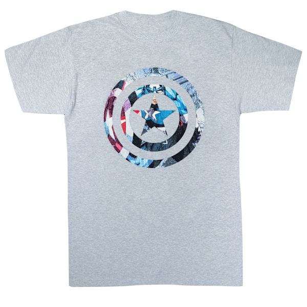 Marvel Girls Avengers Captain America Montage Symbol Bomull T-S Sports Grey 7-8 Years