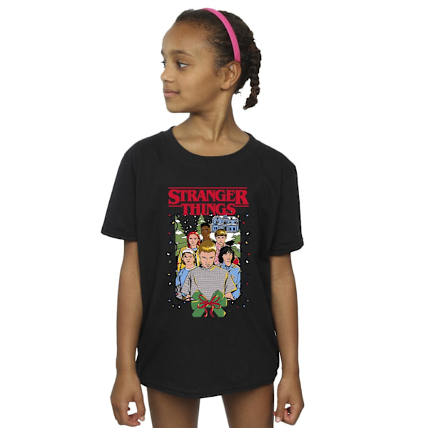 Netflix Girls Stranger Things Jul Affisch Bomull T-shirt 7 Black 7-8 Years