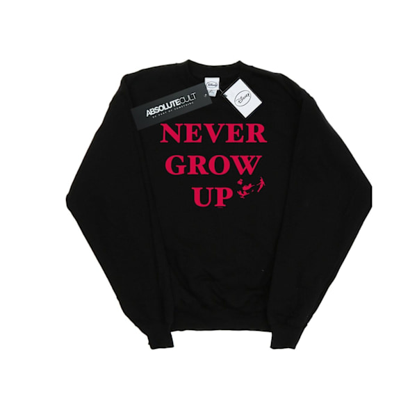 Disney Dam/Kvinnor Peter Pan Never Grow Up Sweatshirt L Svart Black L