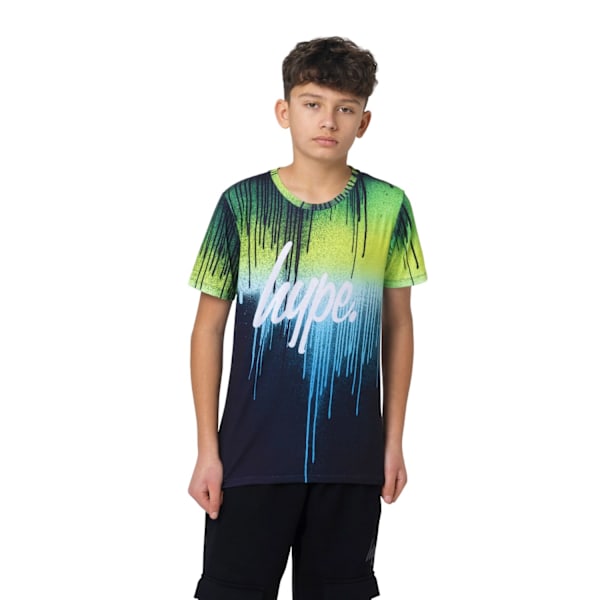 Hype Boys Drips T-shirt 7-8 år Grön/Blå/Vit Green/Blue/White 7-8 Years