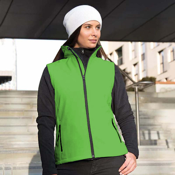 Result Core Dam/Damer Tryckbar Softshell Väst 2XL Vivid Green / Black Vivid Green / Black 2XL