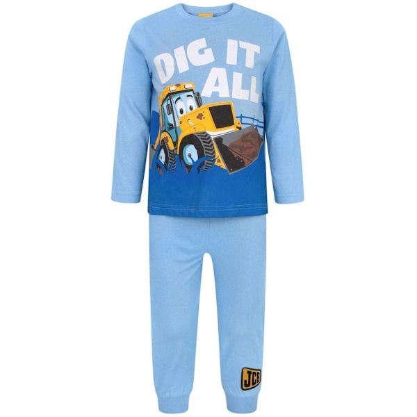 JCB Boys Dig It All Lång Pyjamas Set 5-6 År Blå Blue 5-6 Years