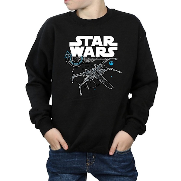 Star Wars: The Last Jedi Boys X-Wing Sweatshirt 12-13 år Bla Black 12-13 Years