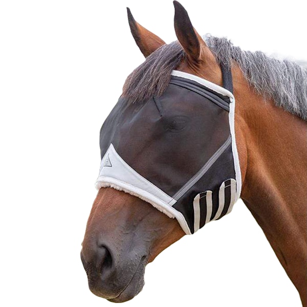 Shires Fine Mesh Earless Horse Fly Mask X Full Black Black X Full