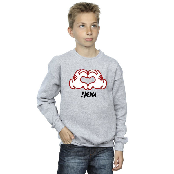 Disney Boys Mickey Mouse Love You Hands Sweatshirt 7-8 Years Sp Sports Grey 7-8 Years