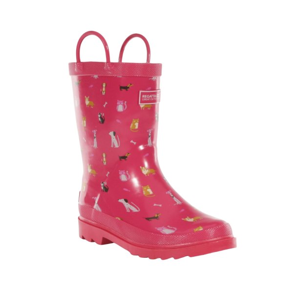 Regatta Childrens/Kids Minnow Animals Wellington Boots 4 UK Duc Duchess Pink 4 UK