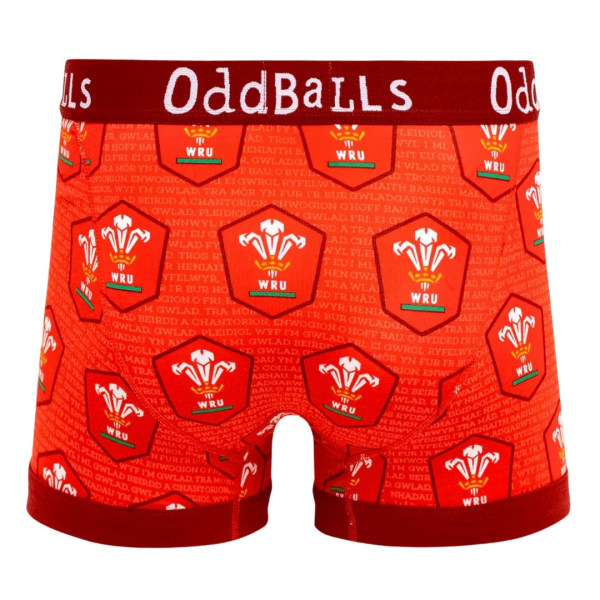 OddBalls Herr Hemma Welsh Rugby Union Boxer XL Röd Red XL