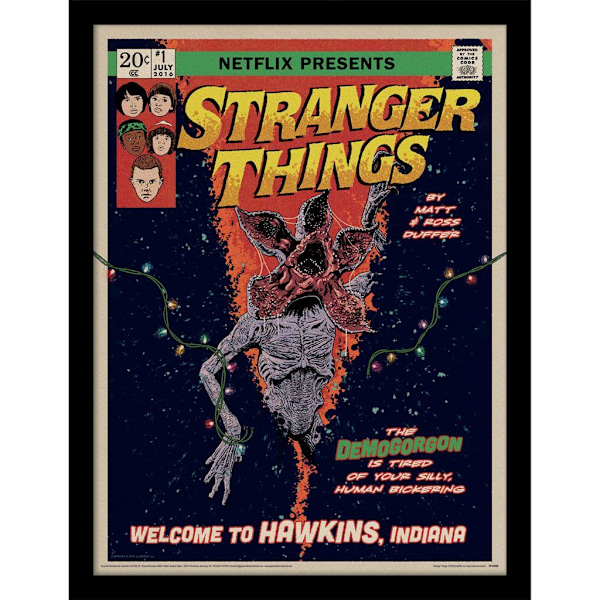 Stranger Things 2 Comic Inramad Poster 40cm x 30cm Flerfärgad Multicoloured 40cm x 30cm
