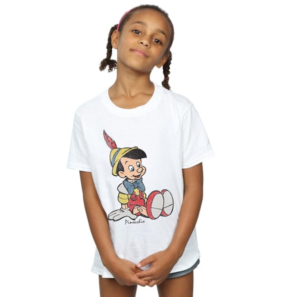 Pinocchio Girls Classic Cotton T-Shirt 12-13 År Vit White 12-13 Years