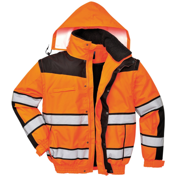 Portwest Herr High Visibility Classic All Weather Bomberjacka Orange/ Black M