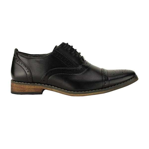 Goor Barn Pojkar Capped Lace Oxford Brogue Skor 2 UK Svart Black 2 UK