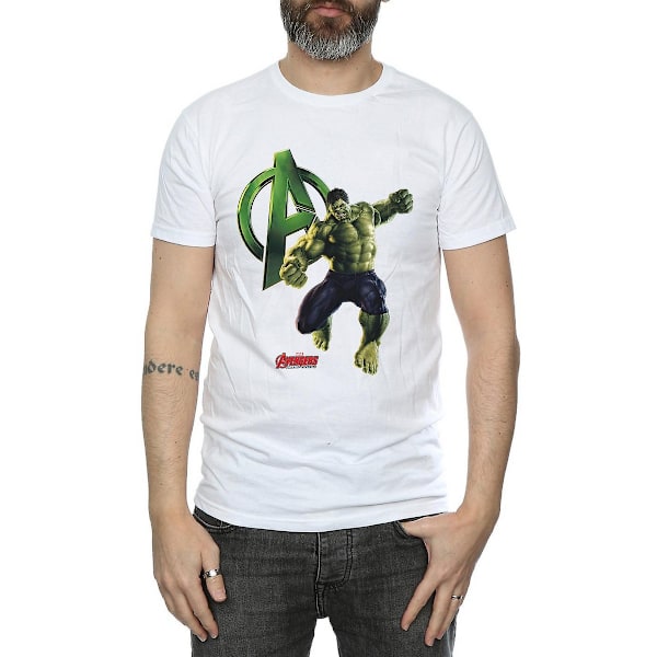 Avengers Age Of Ultron Herr Hulk Pose Bomull T-shirt L Vit White L