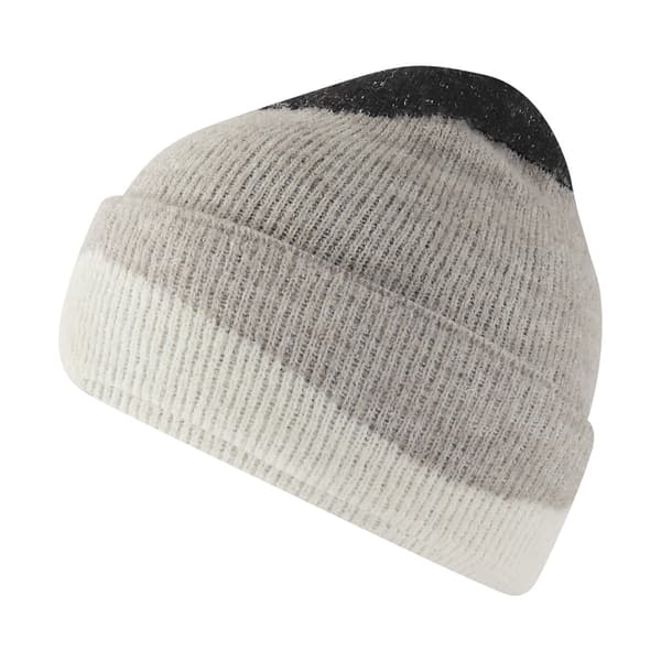 Beechfield Wave Soft Beanie One Size Svart/Ljusgrå/Mjuk Vit Black/Light Grey/Soft White One Size