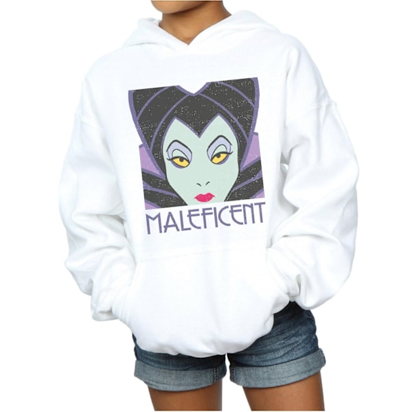 Disney Girls Maleficent Cropped Head Hoodie 7-8 år Vit White 7-8 Years