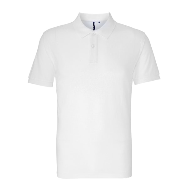 Asquith & Fox Herr Klassisk Polotröja i ekologisk bomull L Vit White L