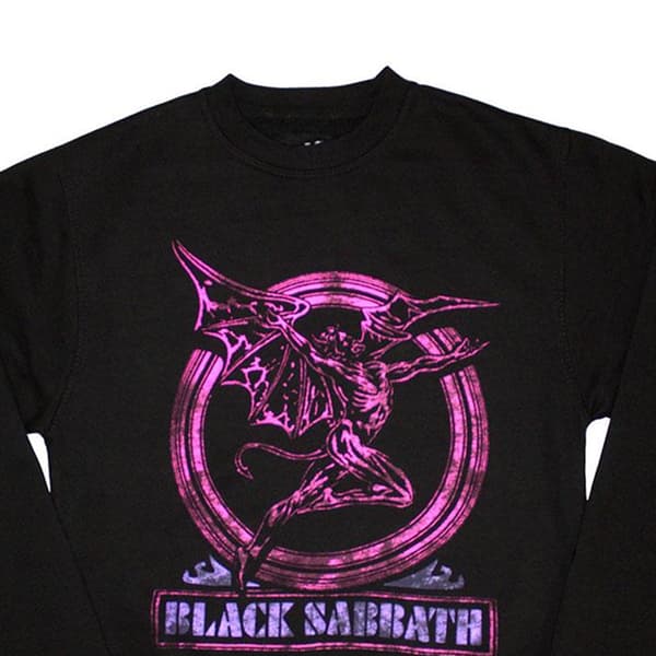 Black Sabbath Unisex Vuxen Neonrosa Henry Oversized Sweatshirt Black S