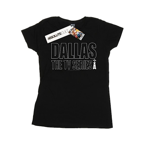 Dallas Dam/Kvinnor TV-serie logotyp bomull T-shirt XL Svart Black XL