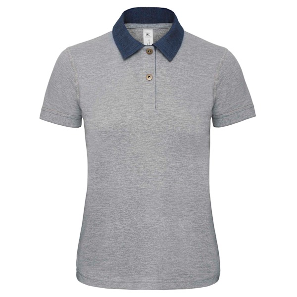B&C Denim Dam/Dam Forward Kortärmad Polotröja S Denim Denim/ Heather Grey S