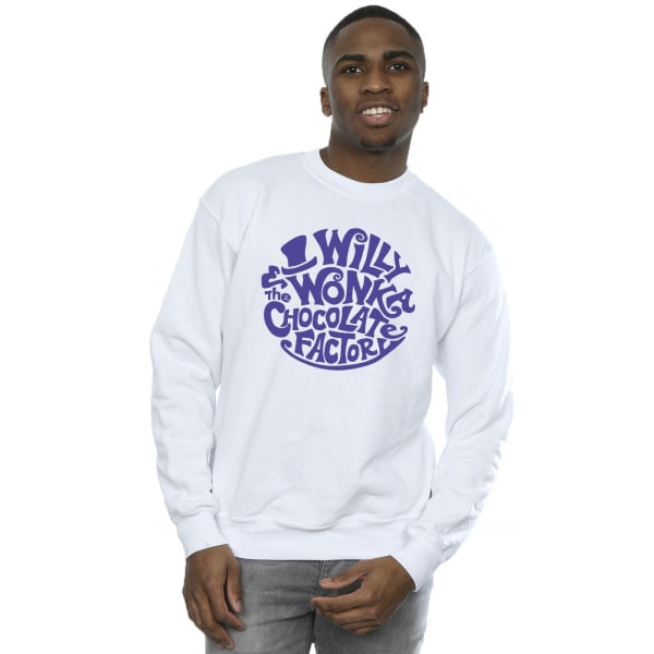 Willy Wonka & The Chocolate Factory Herr Sweatshirt med tryckt logotyp White M