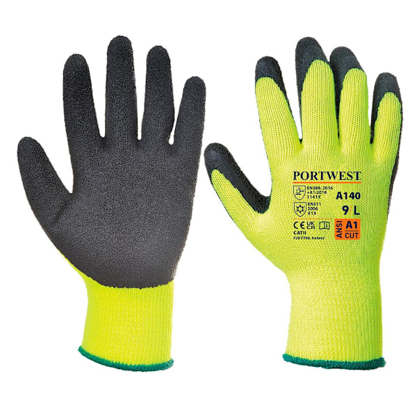 Portwest Unisex Adult A140 Termiska Latex Grip Handskar M Svart Black M