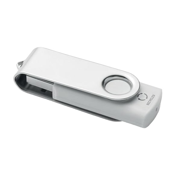 MidOcean Techmate Rabs Återvunnen ABS-plast USB-minne One White One Size