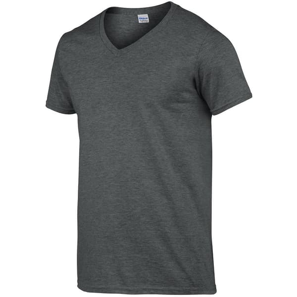 Gildan Herr Soft Style V-ringad kortärmad t-shirt 2XL Dark Heather Dark Heather 2XL