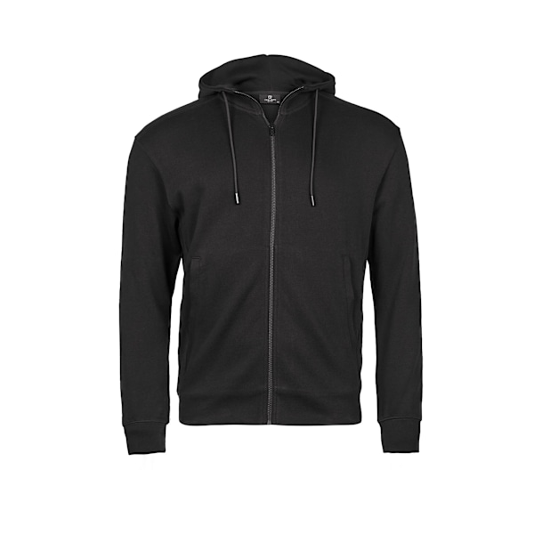 Tee Jays Herr Ribber Interlock Full Zip Hoodie 3XL Svart Black 3XL